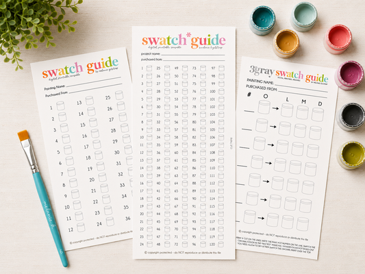 MB's 36 {ORIGINAL} PAINT SWATCH GUIDE: Digital Downloadable & Printable Guide for PBN