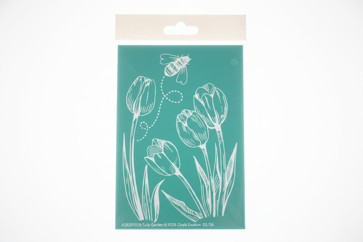 Chalk Couture Silk Screen Stencil Transfer - RETIRED DESIGN “Tulip Garden”