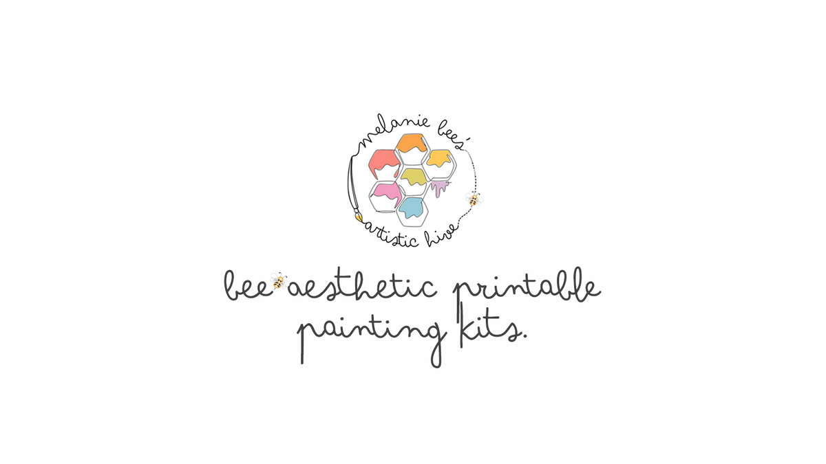 Kits de pintura imprimibles con estética de abejas.