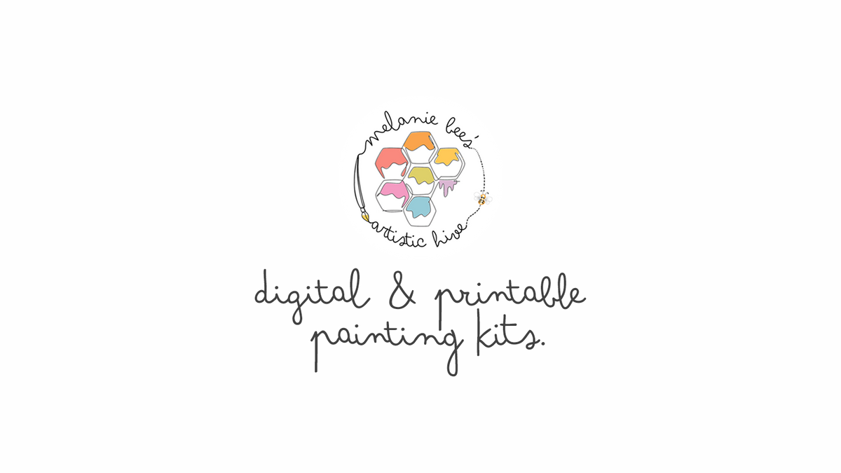 Kits de pintura digitales e imprimibles de la colmena artística de Melanie Bee.
