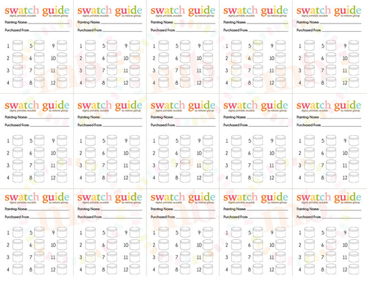 MB's 12 PAINT SWATCH GUIDE: Digital Downloadable & Printable Guide for PBN