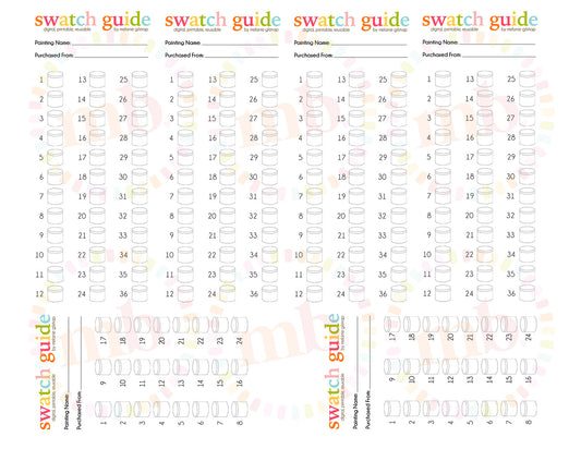 MB's 24/36 PAINT SWATCH GUIDE: Digital Downloadable & Printable Guide for PBN