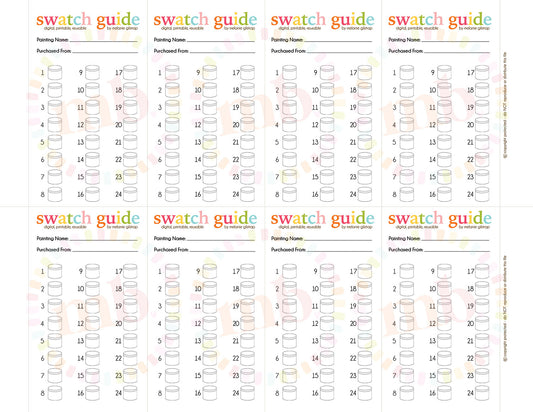 MB's 24 PAINT SWATCH GUIDE: Digital Downloadable & Printable Guide for PBN