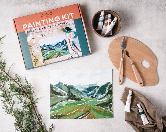 Cate Paper Co - MOUNTAIN VALLEY  Palette Knife Painting Kit {NOT a Paint-by-Number}
