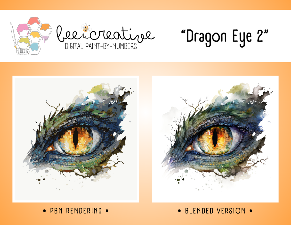 BEE CREATIVE Digital Paint by Number Kit {for Procreate} - DRAGON EYE 2