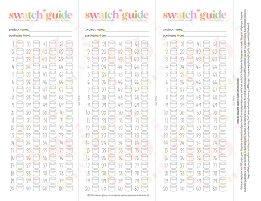 MB's 80 PAINT SWATCH GUIDE: Digital Downloadable & Printable Guide for PBN