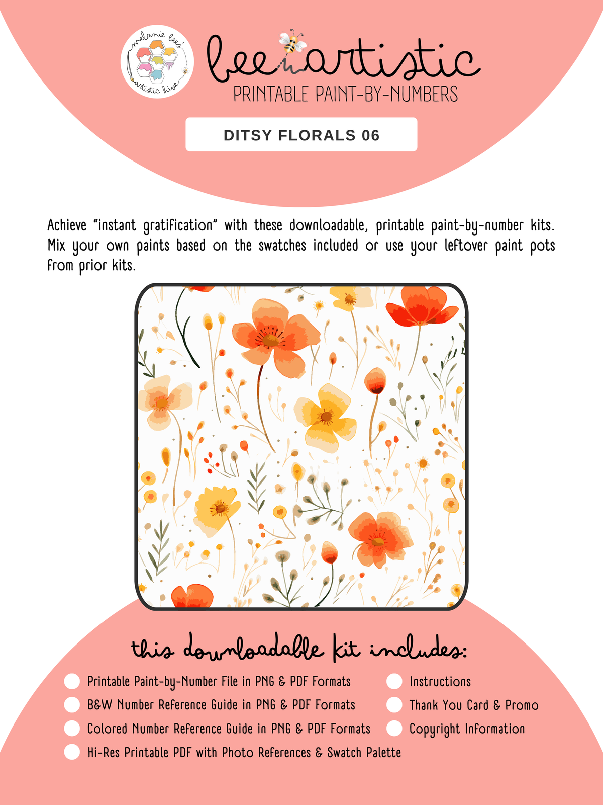 Abeja artística floral.