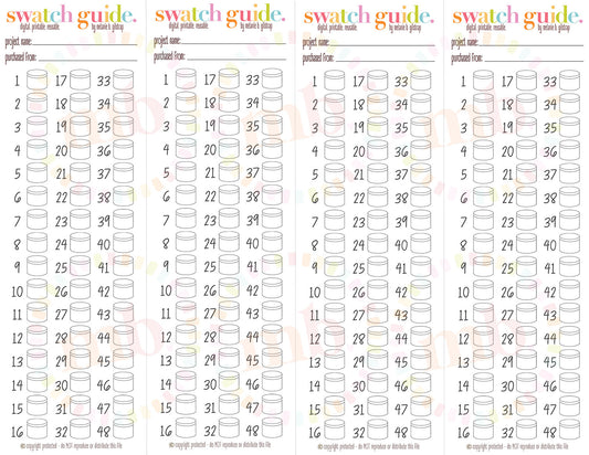 MB's 48 PAINT SWATCH GUIDES: Digital Downloadable & Printable Guide for PBN