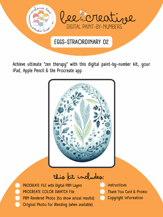 BEE CREATIVE Digital Paint by Number Kit {for Procreate} - EGG-STRAORDINARY 02
