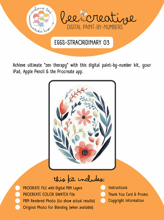 BEE CREATIVE Digital Paint by Number Kit {for Procreate} - EGG-STRAORDINARY 03