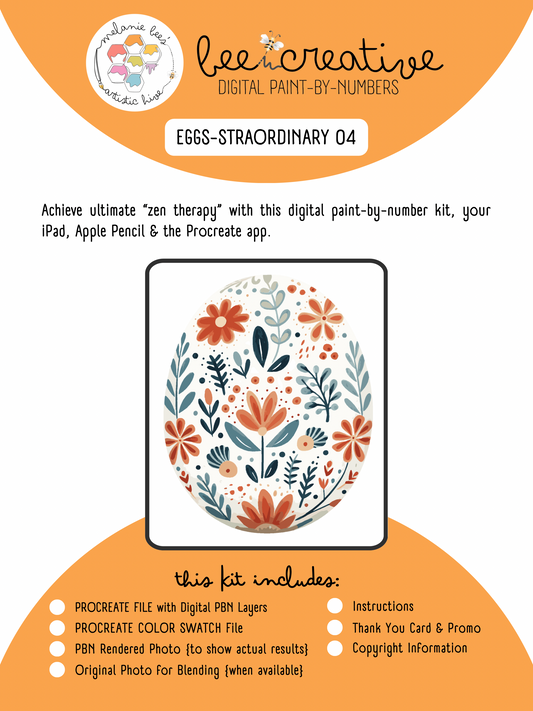 BEE CREATIVE Digital Paint by Number Kit {for Procreate} - EGG-STRAORDINARY 04