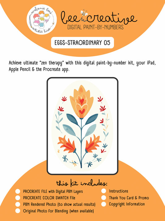 BEE CREATIVE Digital Paint by Number Kit {for Procreate} - EGG-STRAORDINARY 05