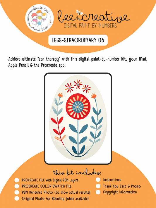 BEE CREATIVE Digital Paint by Number Kit {for Procreate} - EGG-STRAORDINARY 06