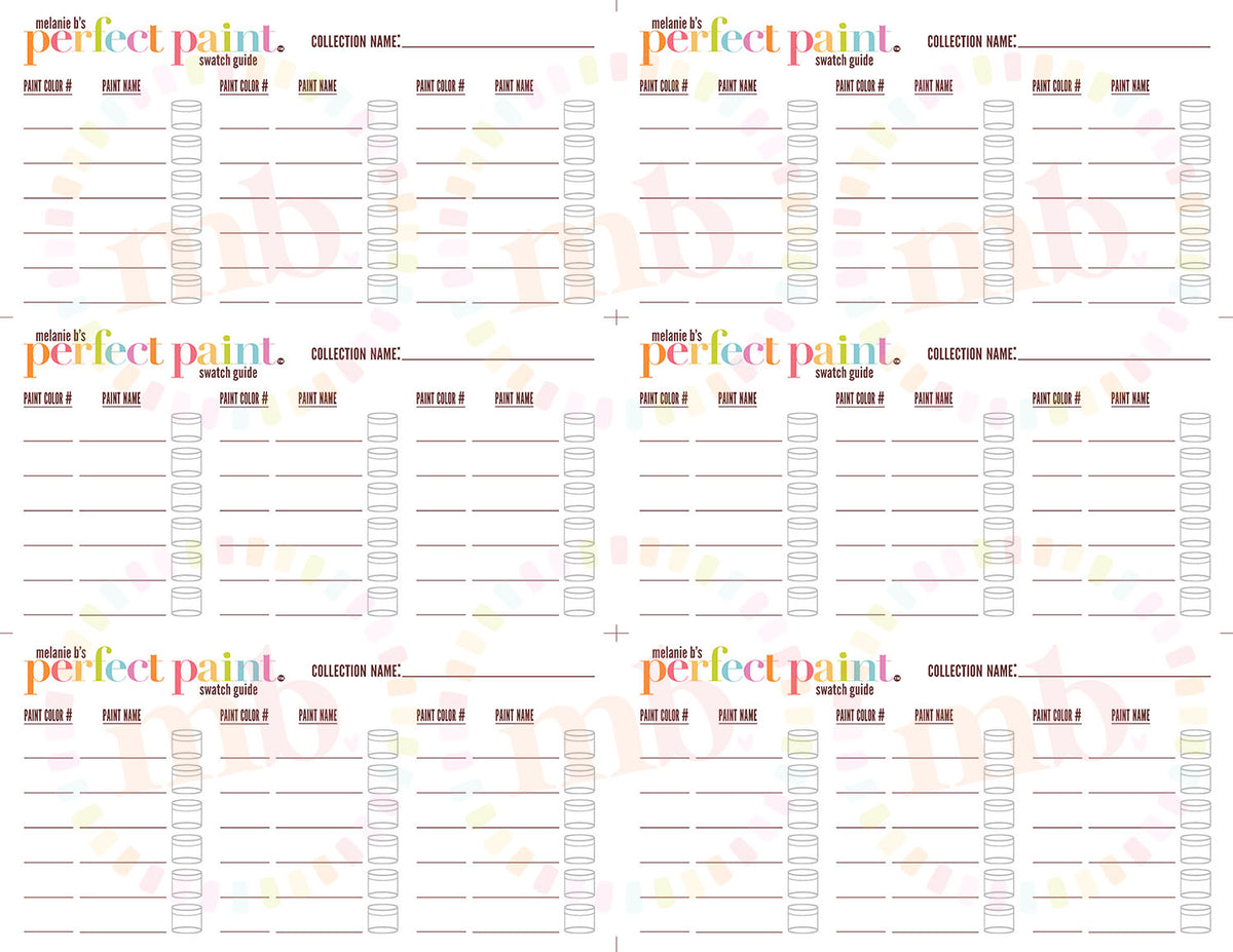 MB's PERFECT PAINT SWATCH GUIDE: Digital Downloadable & Printable Guide