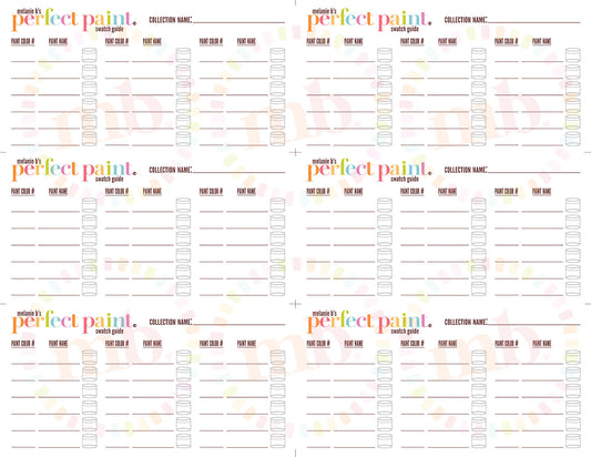 MB's PERFECT PAINT SWATCH GUIDE: Digital Downloadable & Printable Guide