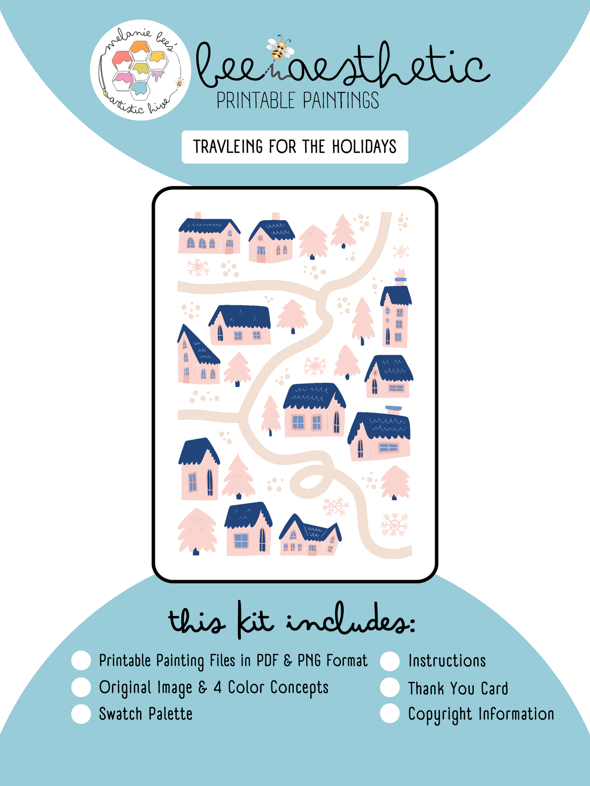 Kit de pintura imprimible BEE AESTHETIC - VIAJAR DE VACACIONES
