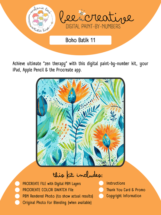 BEE CREATIVE Digital Paint by Number Kit {for Procreate} - BOHO BATIK 11
