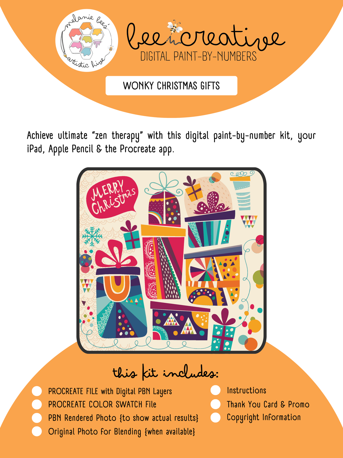 Kit de pintura digital por números BEE CREATIVE {para Procreate} - REGALOS NAVIDEÑOS INGENIOSOS