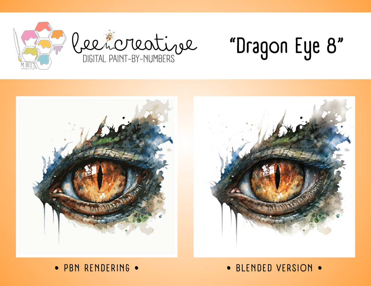 BEE CREATIVE Digital Paint by Number Kit {for Procreate} - DRAGON EYE 8