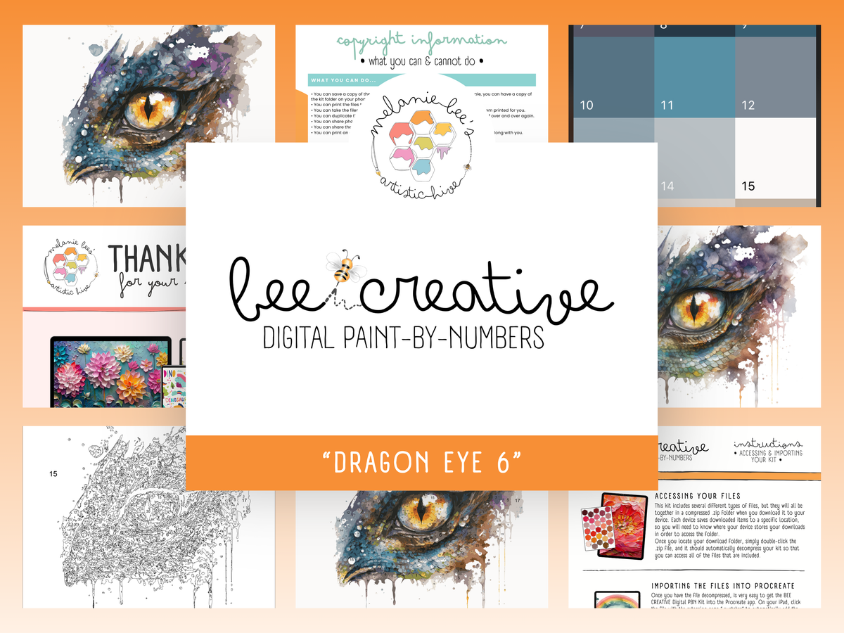 BEE CREATIVE Digital Paint by Number Kit {for Procreate} - DRAGON EYE 6