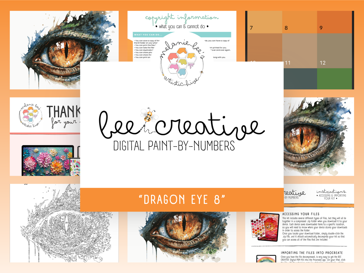 BEE CREATIVE Digital Paint by Number Kit {for Procreate} - DRAGON EYE 8