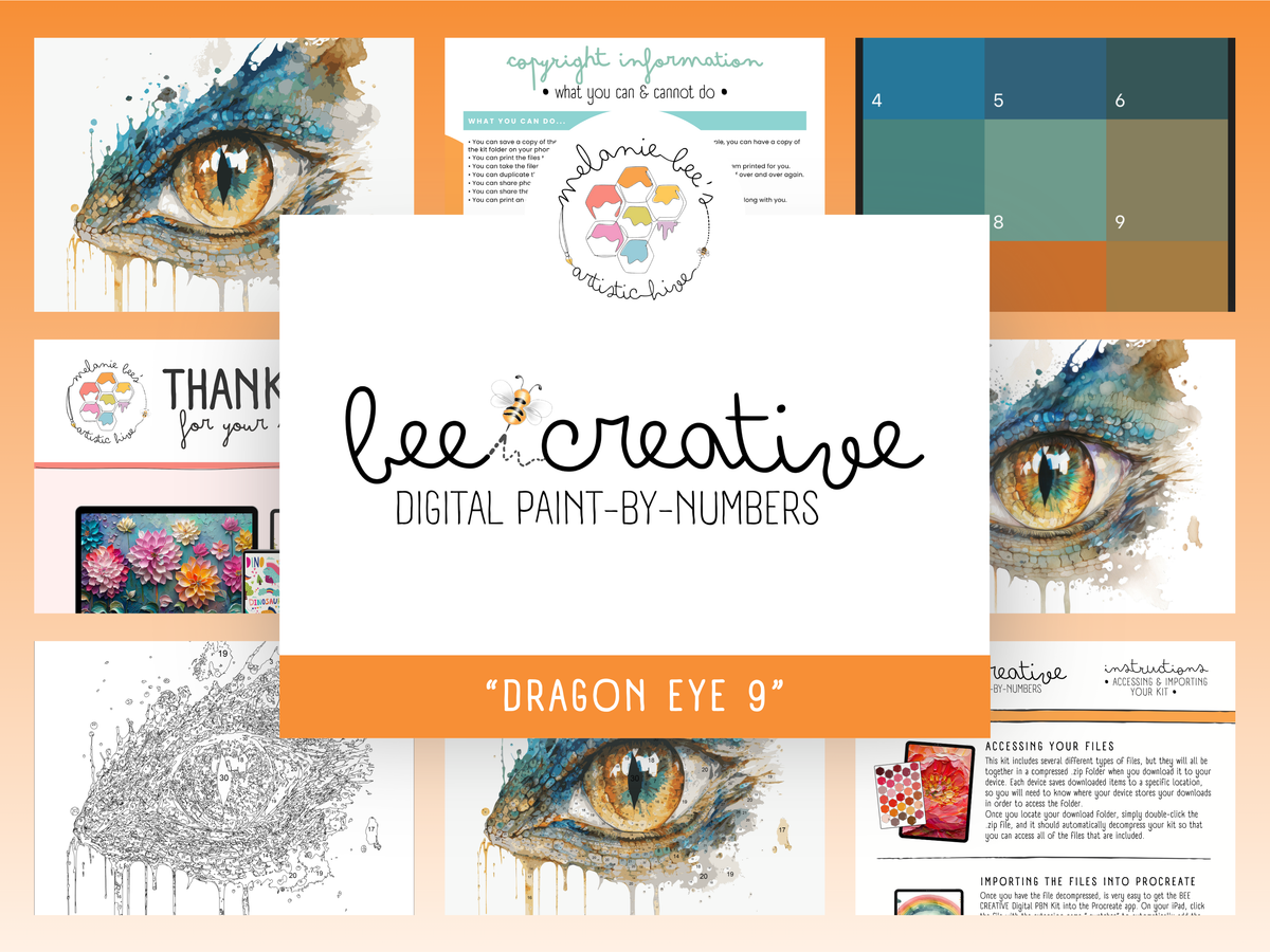 Kit de pintura digital por números BEE CREATIVE {para Procreate} - OJO DE DRAGÓN 9