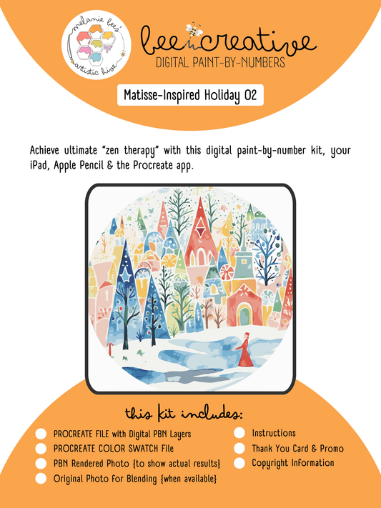 BEE CREATIVE Digital Paint by Number Kit {for Procreate} - MATISSE {Inspired} HOLIDAYS 02