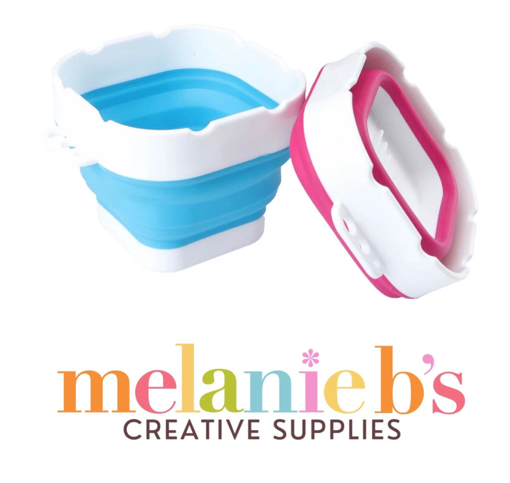 Gobelets de rinçage à l'eau carrés pliables - 2 couleurs vives