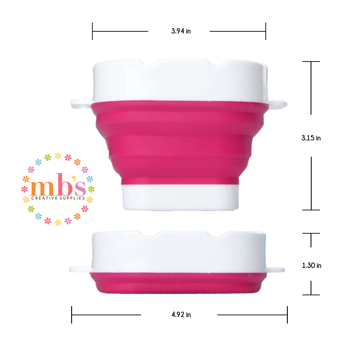 Gobelets de rinçage à l'eau carrés pliables - 2 couleurs vives