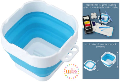 Gobelets de rinçage à l'eau carrés pliables - 2 couleurs vives